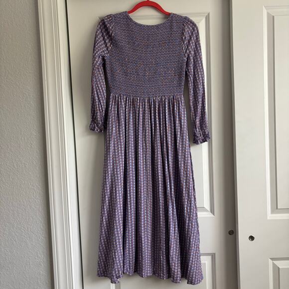 Mister Zimi Women’s Dahlia Midi Dress Sz 4 in Pampas Purple Romantic Feminine - Picture 3 of 13